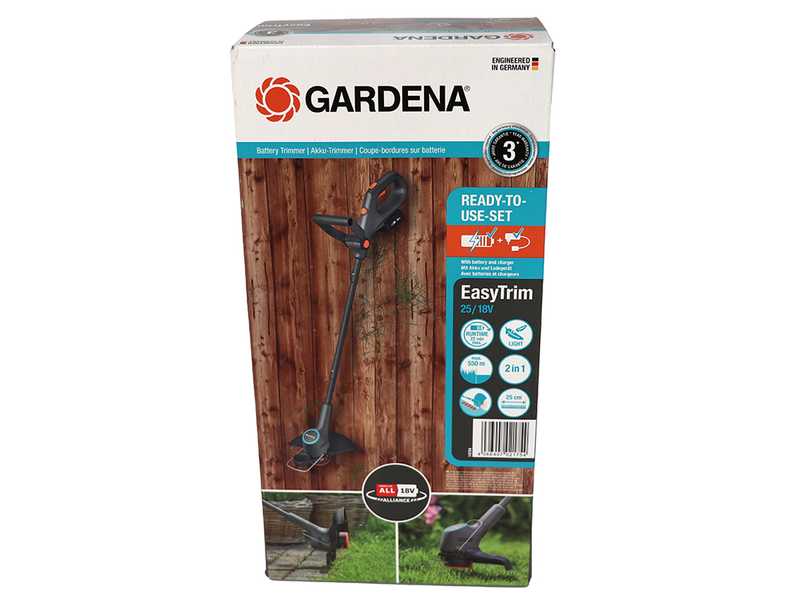 Gardena EasyTrim 25/18V P4A - Akku-Rasentrimmer - 18V 2Ah