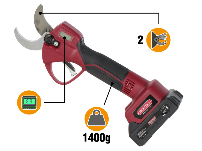 Archman FE07-40A - Akku-Baumschere  + Teleskopstange 180-240 cm - 2x 21V 2Ah - &Oslash; 40 mm