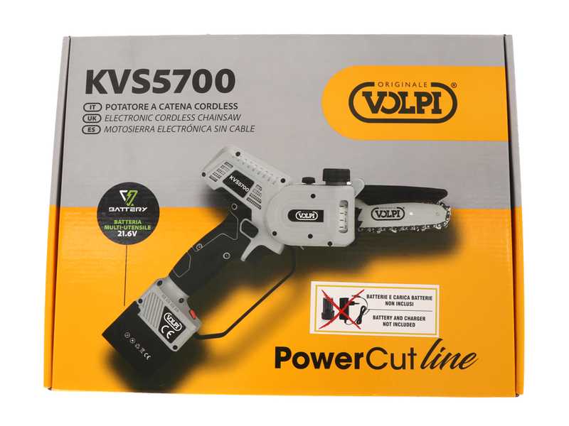 Volpi KVS5700 - Handgef&uuml;hrte Akku-Astschere - OHNE BATTERIEN UND LADEGER&Auml;T