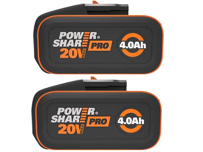 2 Pro Powershare WA3644 20V 4Ah Lithium-Akkus mit Anzeige - Worx