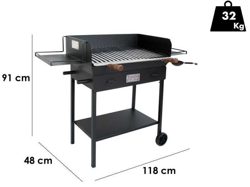 Cruccolini Festa Plus - Handgefertigter Eisengrill, mit Holz und Kohle betrieben