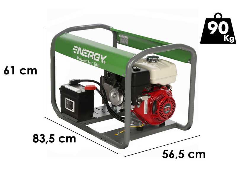 Energy EY-5,5MBE-A - Benzin-Stromgenerator - 4,4 kW - Dauerleistung 3,9 kW Einphasig + ATS