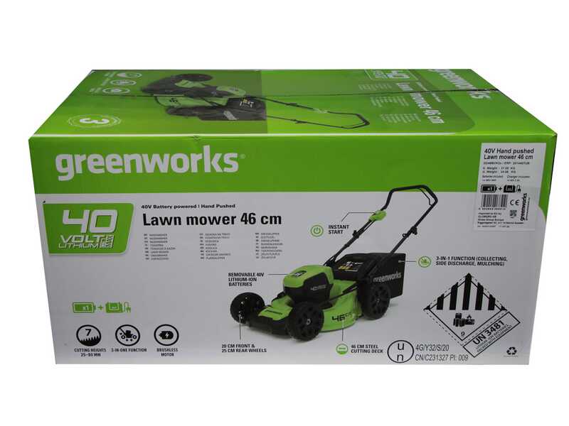 Greenworks GD60LM46SPK4 - Akku-Rasenm&auml;her selbstangetrieben - 60V/4Ah - Taglio 46 cm