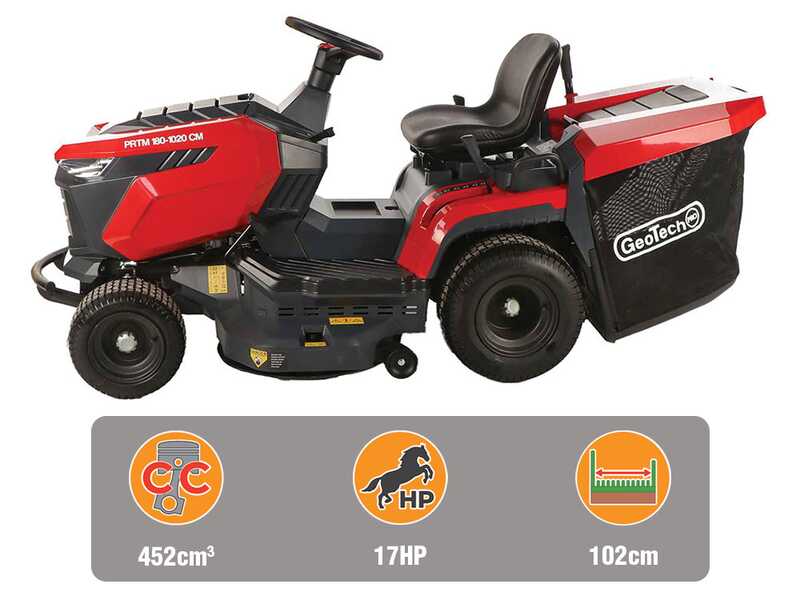 GeoTech-Pro PRTM 180-1020 CM - Rasentraktor - Mechanisches Getriebe - Fangkorb