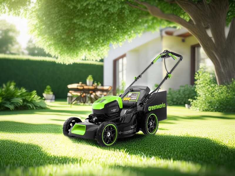 Greenworks GD48LM46SPIIK4 - Akku-Rasenm&auml;her selbstangetrieben - 48V/4Ah - Schnittbreite 46 cm