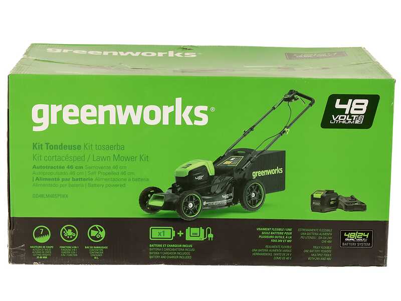 Greenworks GD48LM46SPIIK4 - Akku-Rasenm&auml;her selbstangetrieben - 48V/4Ah - Schnittbreite 46 cm