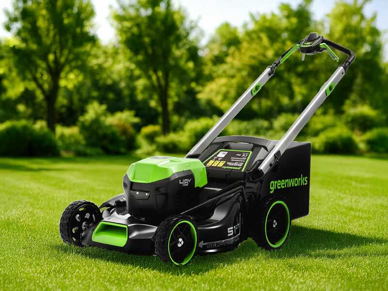 Greenworks GD48LM51SPIIK5 - Akku-Rasenm&auml;her mit Eigenantrieb - 48V/5Ah - Schnittbreite 51 cm