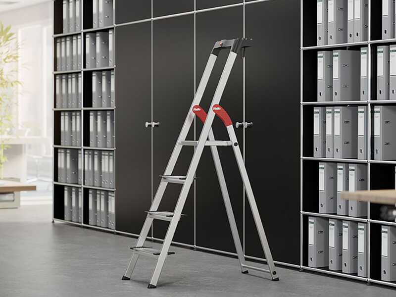 Hailo ProfiStep XXL, 5 Stufen, 1.46 mt - Aluminium-Leiter mit St&auml;nder