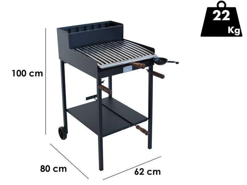 Cruccolini Belvedere - Handgefertigter Holz- und Kohlegrill aus Eisen