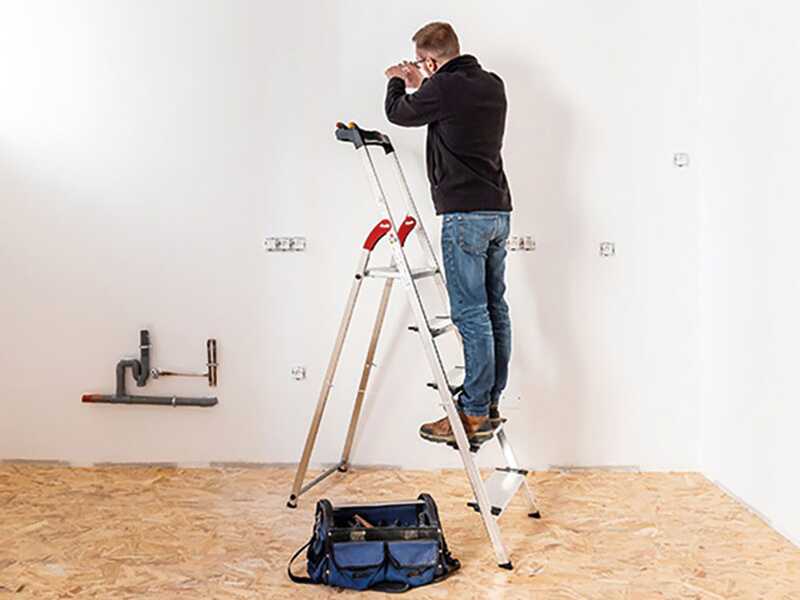 Hailo ProfiStep XXL, 6 Stufen, 1.90 mt - Aluminium-Leiter mit St&auml;nder