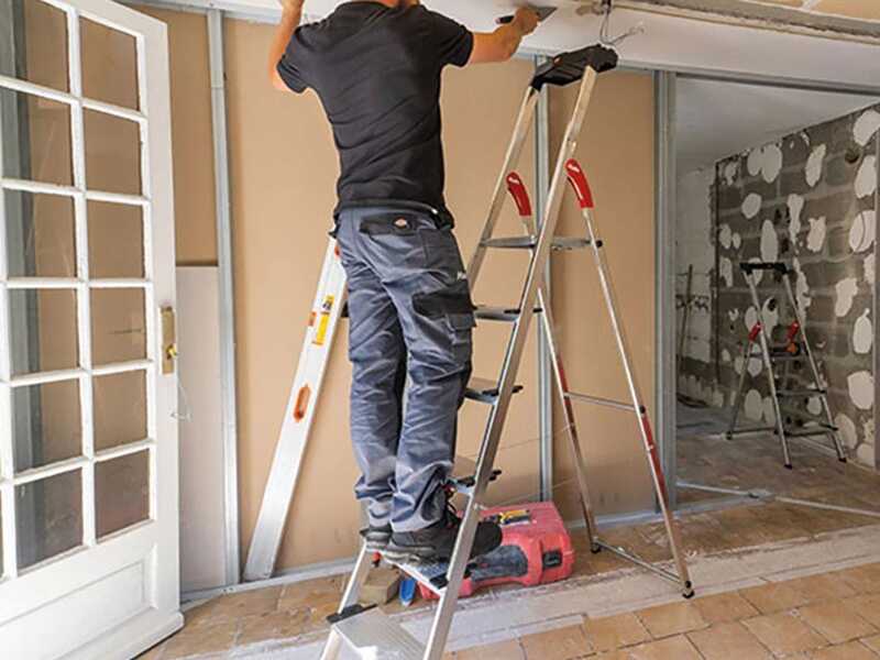 Hailo ProfiStep XXL, 6 Stufen, 1.90 mt - Aluminium-Leiter mit St&auml;nder