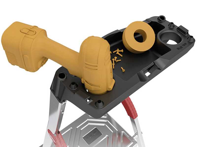 Hailo L60, 5 Stufen, 1,68 m &ndash; Aluminium-Trittleiter mit St&auml;nder &ndash; Ultraleicht