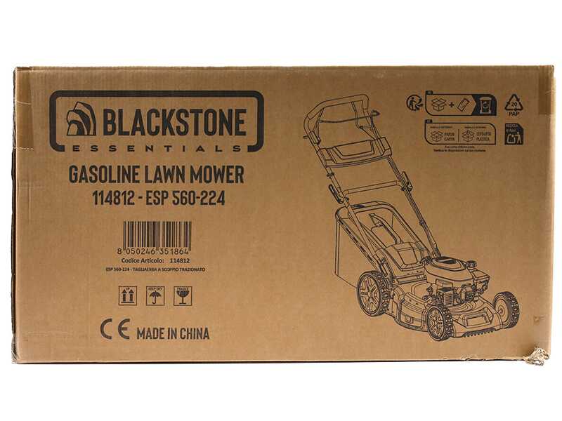 Blackstone Essentials ESP 560-224 - Benzin-Rasenm&auml;her mit Antrieb - 4 in 1 - 224cc Benzinmotor