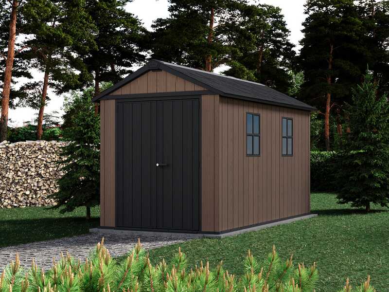 Keter Newton plus 7511/1175 - Gartenhaus - Mit Doppelt&uuml;r und Fenstern - 230x350x246 cm