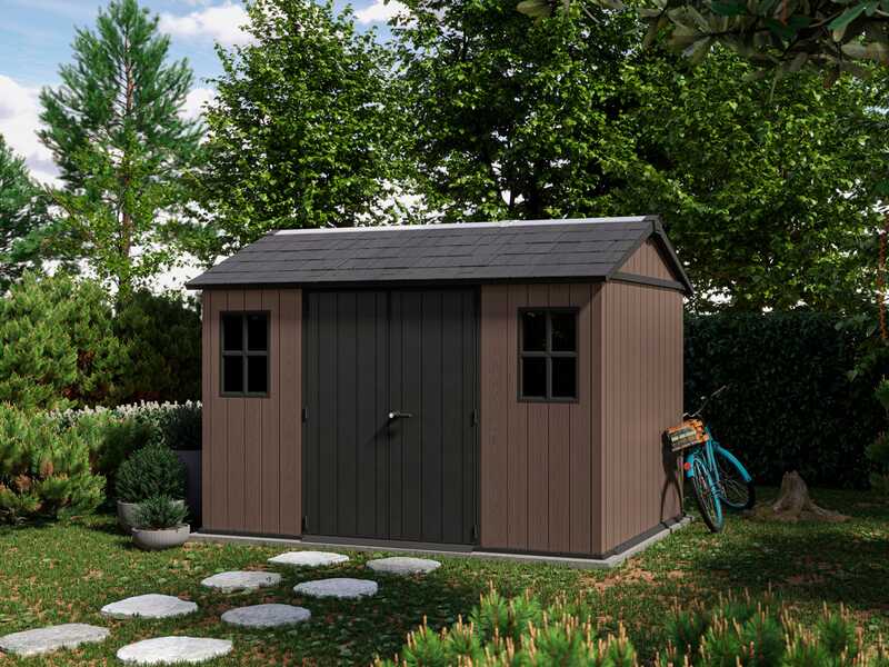 Keter Newton plus 7511/1175 - Gartenhaus - Mit Doppelt&uuml;r und Fenstern - 230x350x246 cm