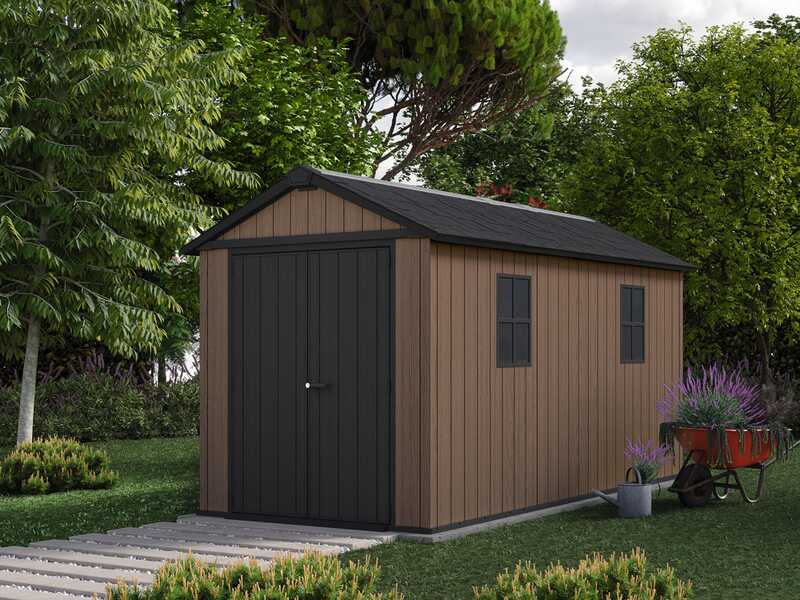 Keter Newton plus 7513/1375 - Gartenhaus - Mit Doppelt&uuml;r und Fenstern - 230x413x246 cm