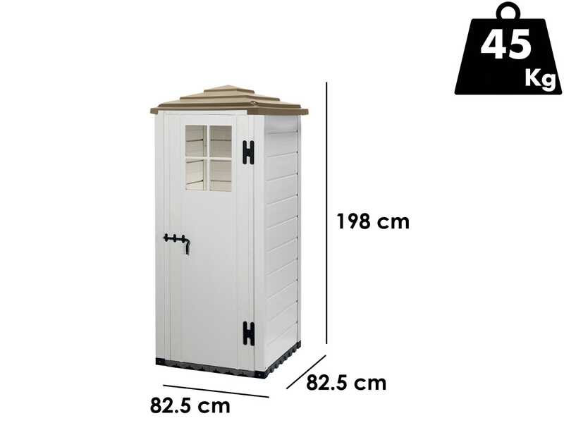 Garofalo Tuscany Evo 80 Pagoda - Ger&auml;teschuppen - Mit Fenster - 82.5x82.5x198 cm