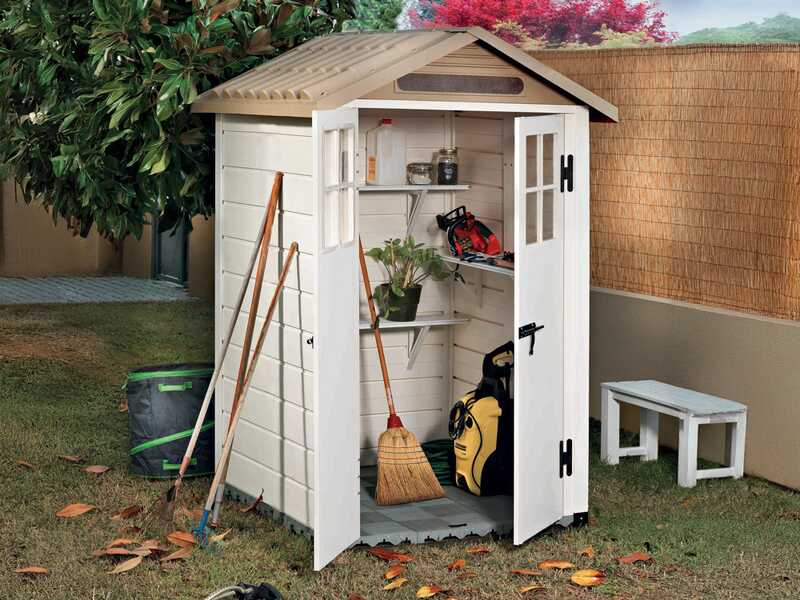 Garofalo Tuscany Evo 120 - Gartenhaus - Mit Fenstern und Doppelfl&uuml;gelt&uuml;r - 122.5x122.5x214 cm