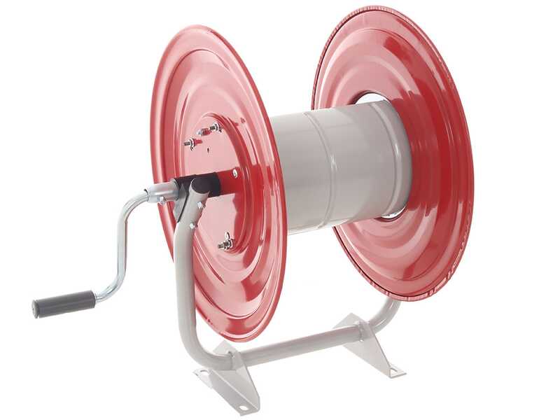 Schlauchtrommel f&uuml;r Spr&uuml;hger&auml;te mit Sockel, komplett ohne Schlauch