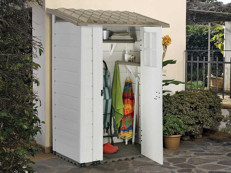 Garofalo Tuscany Evo 100 - Ger&auml;tehaus - Mit Fenster und einfl&uuml;geliger T&uuml;r - 122.5x82.5x201 cm