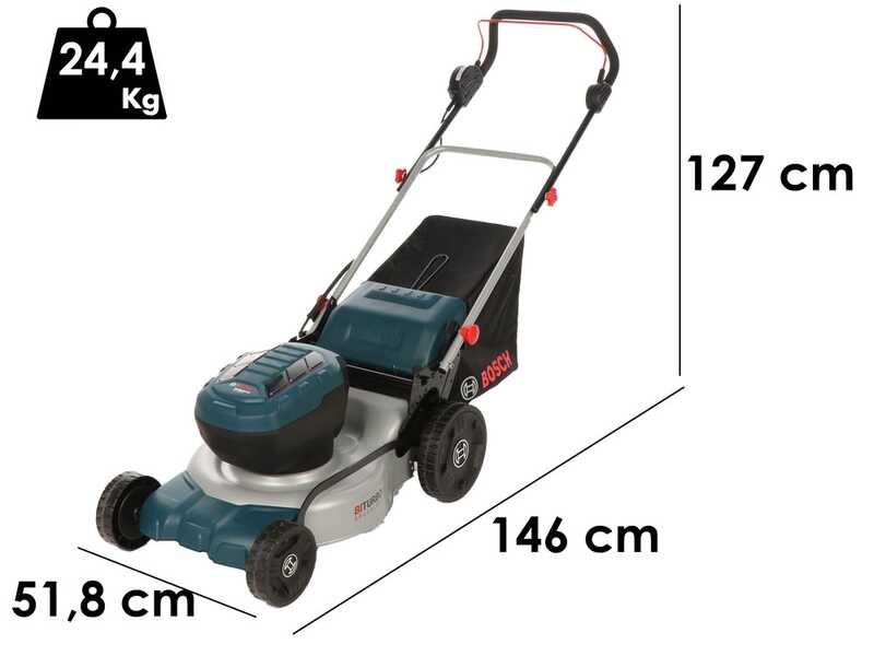 Bosch Professional GRA 18V2-46 &ndash; Akku-Rasenm&auml;her &ndash; 2&times;18V 8 Ah &ndash; Schnittbreite 46 cm