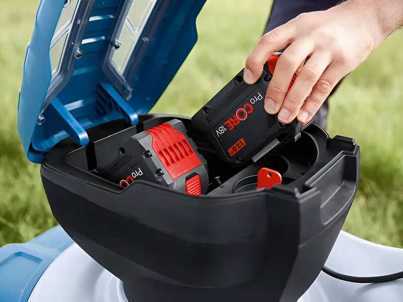 Bosch Professional GRA 18V2-46 &ndash; Akku-Rasenm&auml;her &ndash; 2&times;18V 8 Ah &ndash; Schnittbreite 46 cm