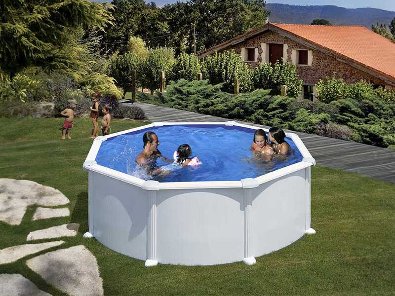 Gre Atlantis Rund &Oslash;350 x 120cm - Aufstellpool aus Stahl - Aqualoon Filter