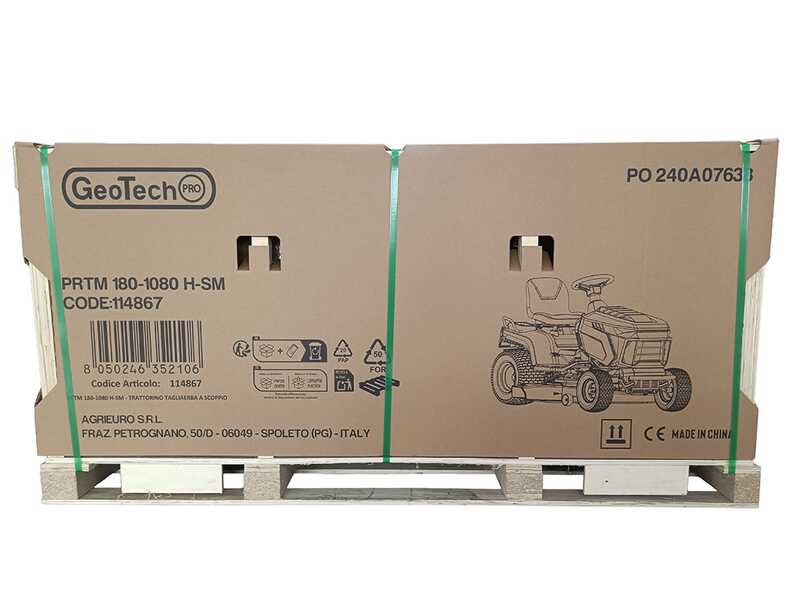 GeoTech-Pro PRTM 180-1080 H-SM - Rasentraktor - Hydrostatisches Getriebe - Seitenauswurf und Mulchen
