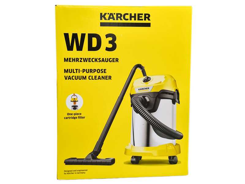 Karcher WD 3 S V-19/4/20 - Staubsauger - Edelstahltrommel - 19 Liter