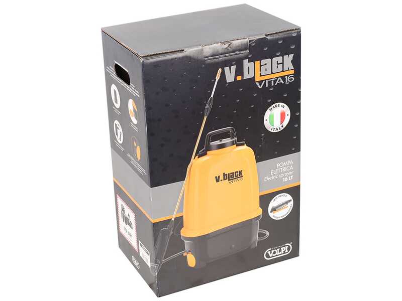 Volpi V-BLACK VITA 16 &ndash; Akku-R&uuml;ckenspritze mit Trolley und Spritzbalken