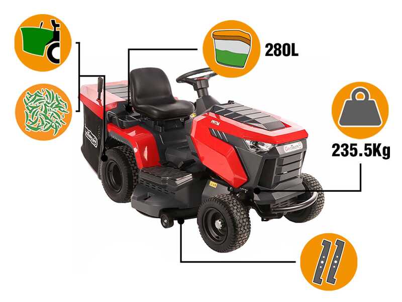 GeoTech-Pro PRTM 200-1020 H-CM &ndash; Rasentraktor &ndash; Hydrostatisches Getriebe &ndash; Fangsack