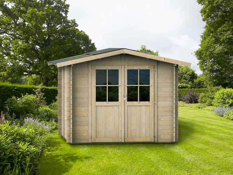 Alce Opera 250x250 &ndash; Ger&auml;tehaus aus Holz &ndash; Mit Fenstern und Doppelfl&uuml;gelt&uuml;r &ndash; 250x250x207 cm