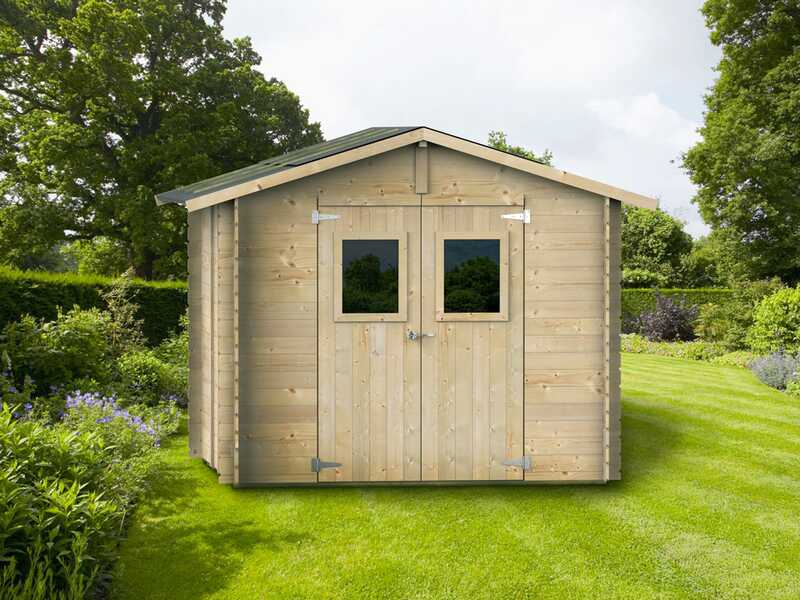 Alce Hobby 248x248 &ndash; Gartenhaus aus Holz &ndash; Mit Fenstern und Doppelfl&uuml;gelt&uuml;r &ndash; 248x248x217 cm