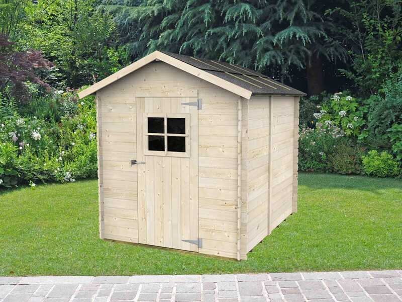 Alce Gaeta 178x218 &ndash; Ger&auml;tehaus aus Holz &ndash; Mit Frontfenster &ndash; Gaeta 178x218x205 cm