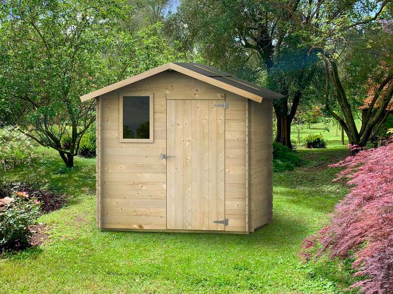 Alce Livia 198x130 &ndash; Ger&auml;tehaus aus Holz &ndash; Mit Frontfenster &ndash; 198x130x205 cm