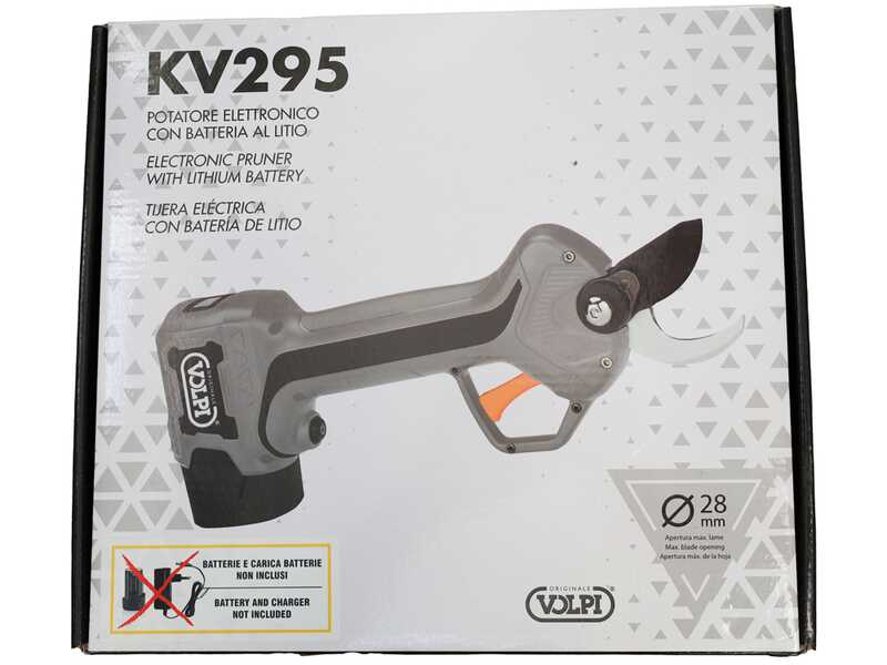Volpi KV295 &ndash; Elektrische Astschere &ndash; 14,4 V - Schnittdurchmesser max. 28 mm &ndash; OHNE Akku und Ladeger&auml;t