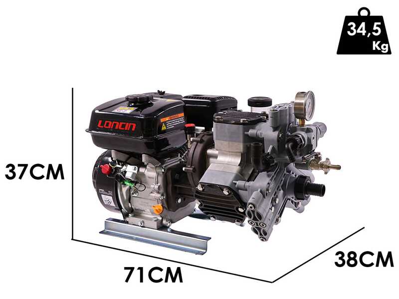 Comet MTP P40/20 BA (CE) &ndash; Spritzmotopumpe mit Benzinmotor &ndash; Loncin G200F-Motor &ndash; Ausf&uuml;hrung f&uuml;r S&auml;uren und chemische Produkte