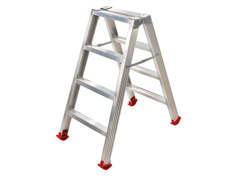Doppel-Aluminium-Stehleiter Modell 1031, 2x4 Stufen, H&ouml;he 0,96 m
