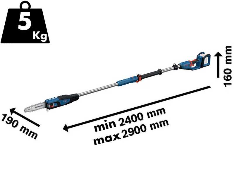 Bosch Professional GKE 18V-25T &ndash; Akku-Teleskopschneider 18 V &ndash; OHNE Akku &amp; Ladeger&auml;t