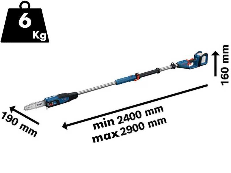 Bosch Professional GKE 18V-25T &ndash; Akku-Teleskop-Kettens&auml;ge &ndash; 18 V 8 Ah