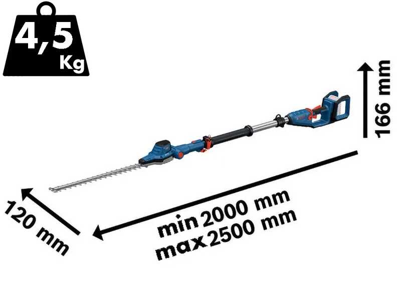 Bosch Professional GHE 18V-50T – Akku-Heckenschere auf Schaft – 18 V – OHNE Akku und Ladegerät