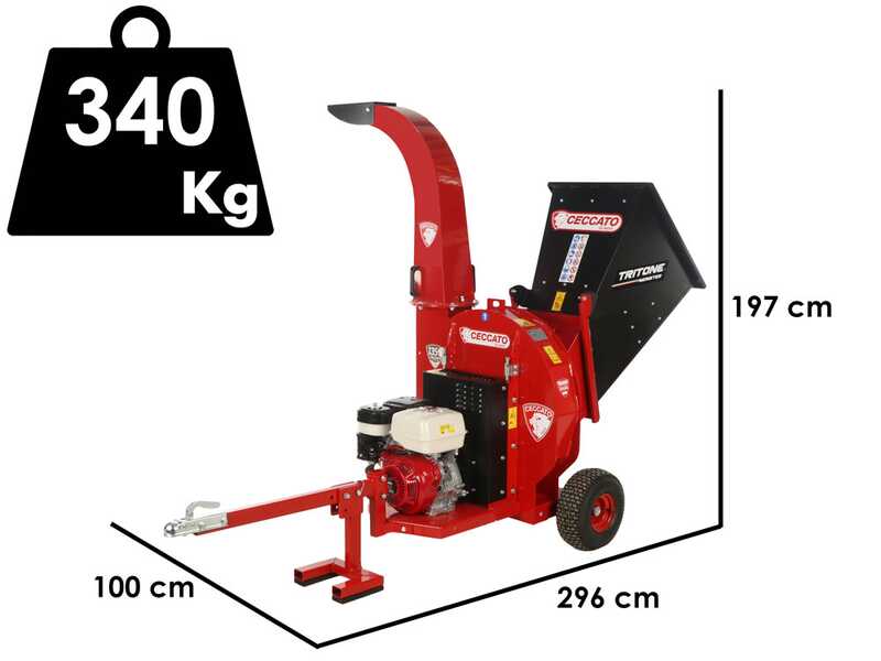 Ceccato Tritone Monster - Benzin-H&auml;cksler mit Anh&auml;ngerkupplung - Motor Honda GX390