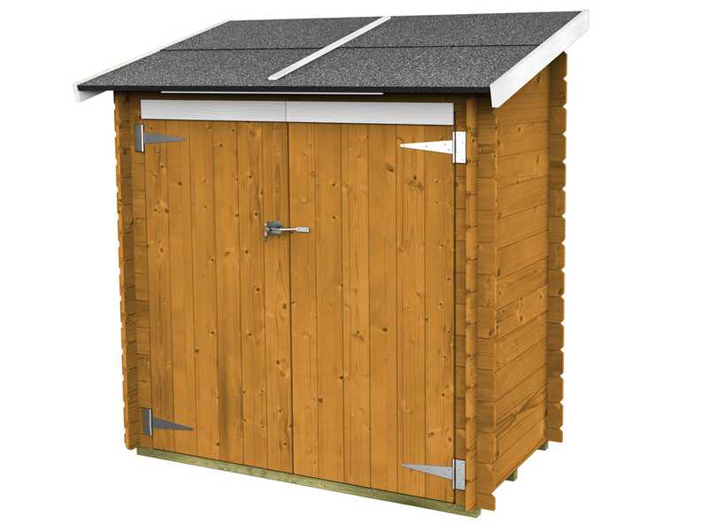 Alce Ambrogio 155x85 L&auml;rche &ndash; Ger&auml;tehaus aus Holz &ndash; Pultdach &ndash; 155&times;85&times;165 cm