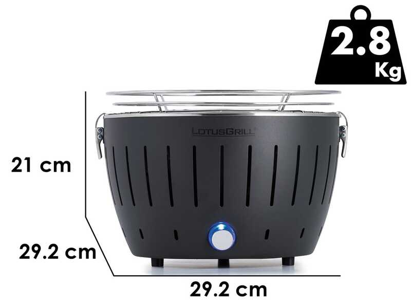 LotusGrill LG G28 U &ndash; Tragbarer Mini-Holzkohlegrill f&uuml;r den Au&szlig;enbereich &ndash; Anthrazitfarbenes Au&szlig;engeh&auml;use
