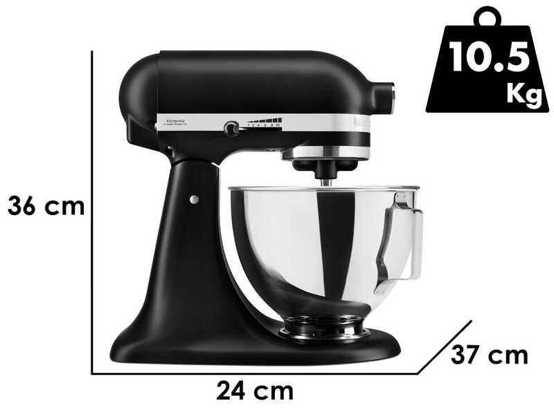 KitchenAid Classic 5KSM95PS-EBM Mattes Schwarz &ndash; K&uuml;chenmaschine mit kippbarem Kopf