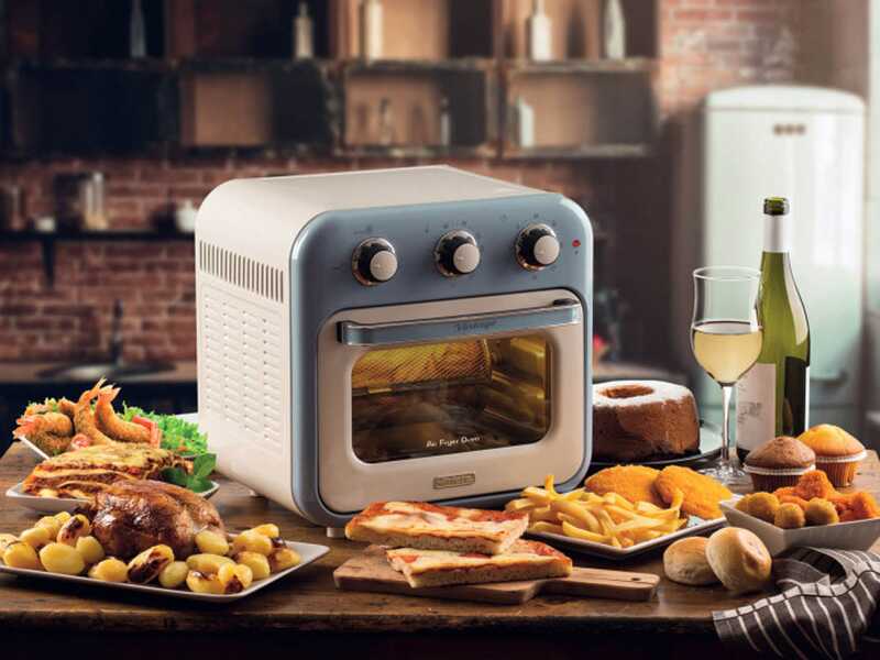 Ariete Vintage Hellblau &ndash; Hei&szlig;luftfritteuse und Elektroofen 16 L