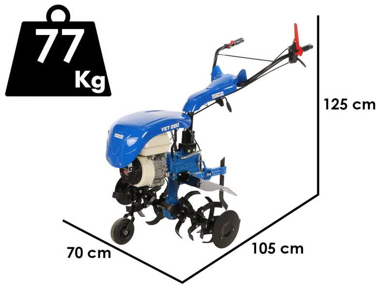 EuroMech YET 280 &ndash; Benzin-Motorhacke &ndash; 6,5 PS &ndash; Honda GP200