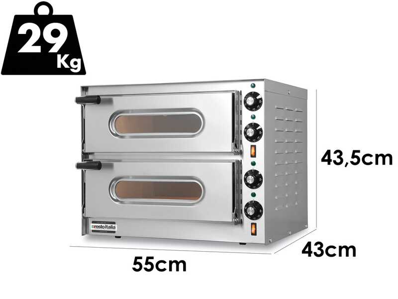 Resto Italia Small G2 &ndash; Elektrischer Pizzaofen - Doppelkammer