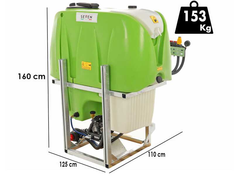 Seven Italy 600L &ndash; Traktor-Spritztank f&uuml;r Unkrautbek&auml;mpfung &ndash; Comet BP 75 Pumpe