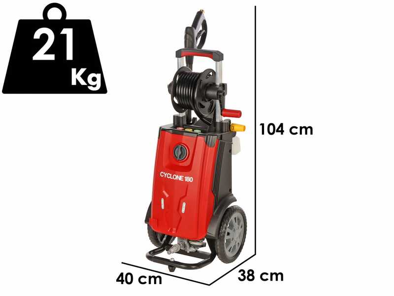GeoTech Cyclone 180 &ndash; Hochdruckreiniger mit Profi-Lanze + Rohrreinigungssonde &ndash; 180 bar &ndash; 480 l/h